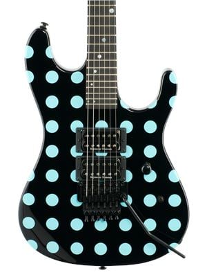 Kramer Nightswan Electric Guitar Floyd Rose Black with Blue Polka Dots